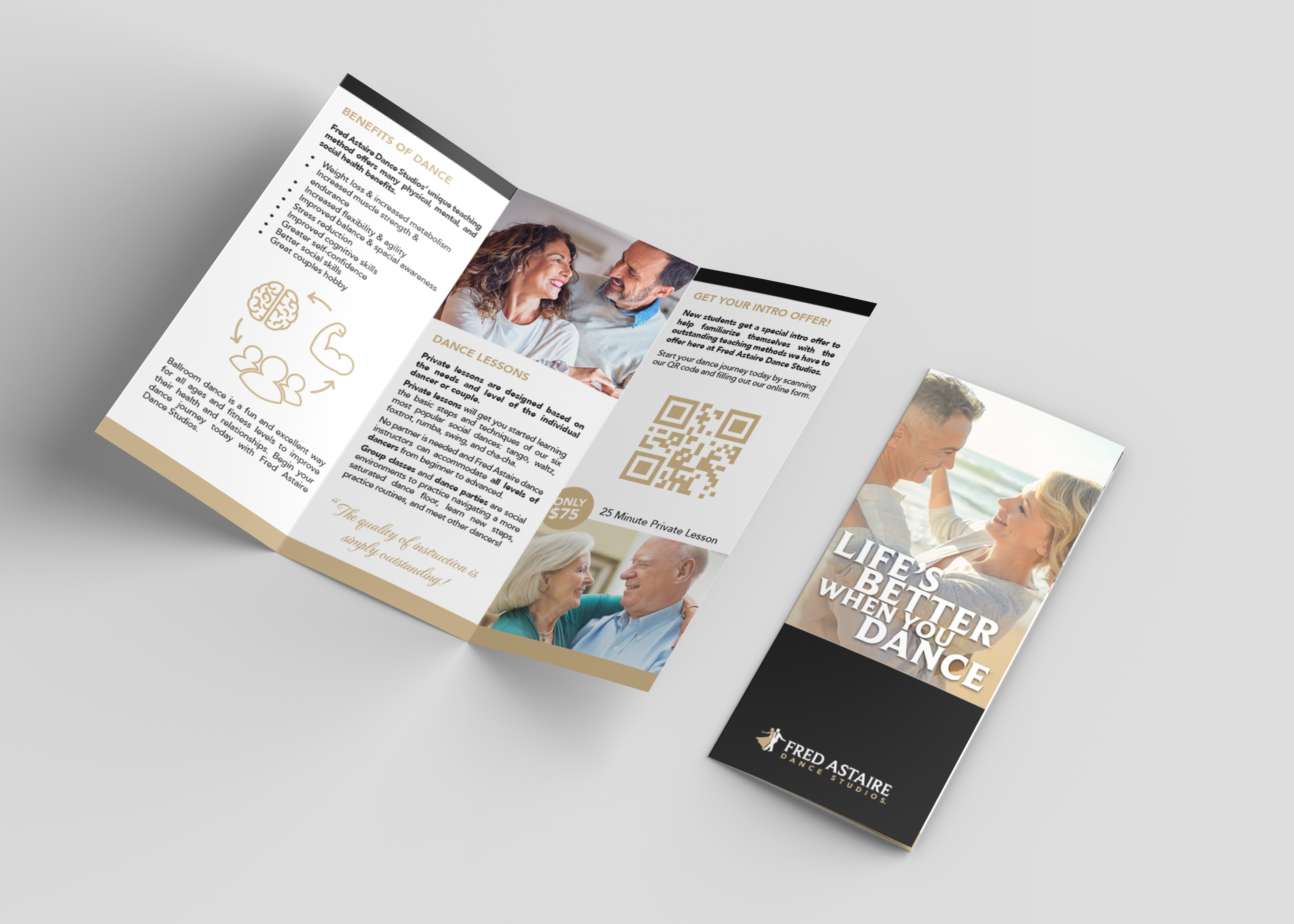 Fred Astaire Dance Studios trifold brochure