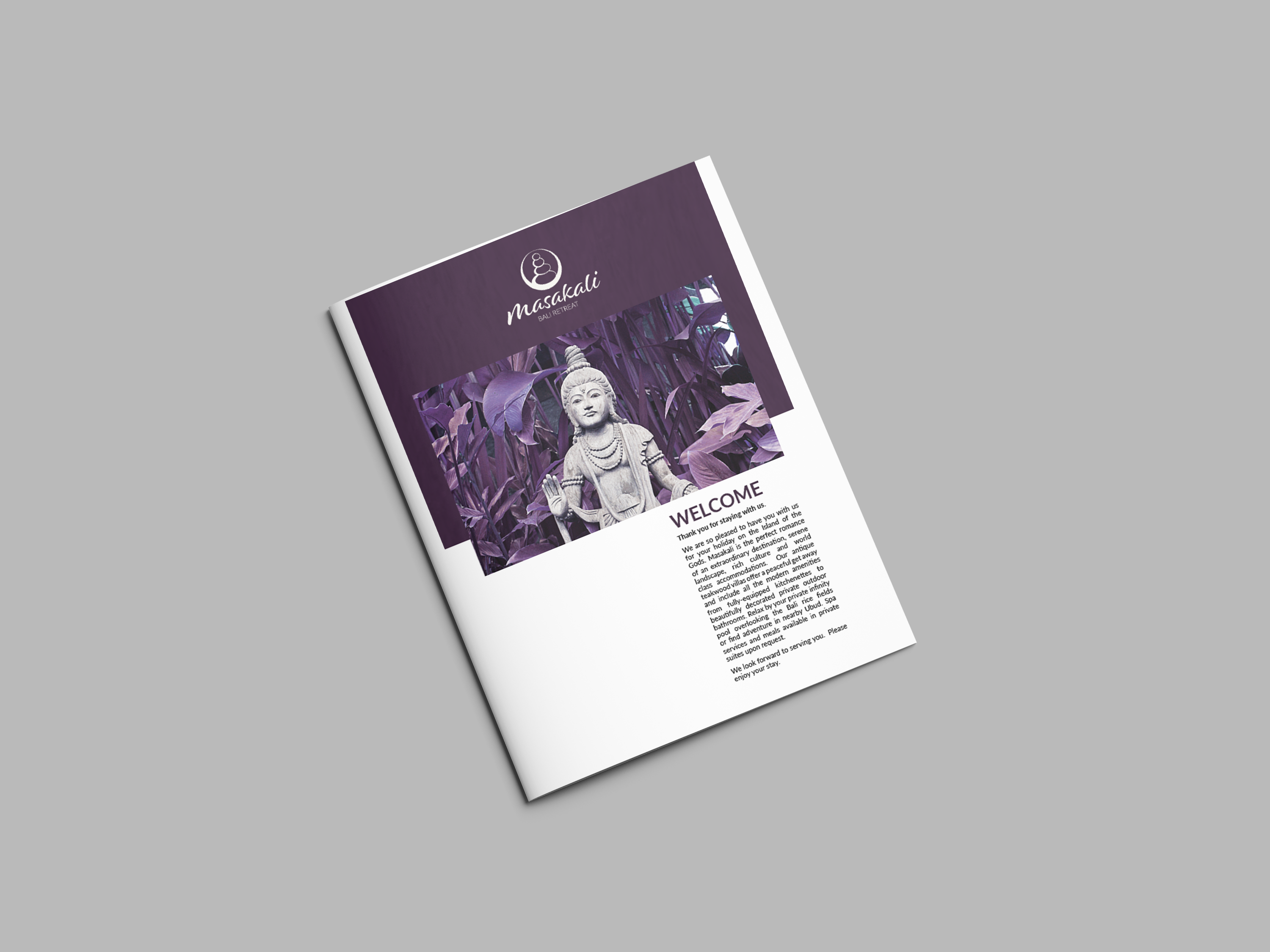 Masakali resort brochure — interior spread