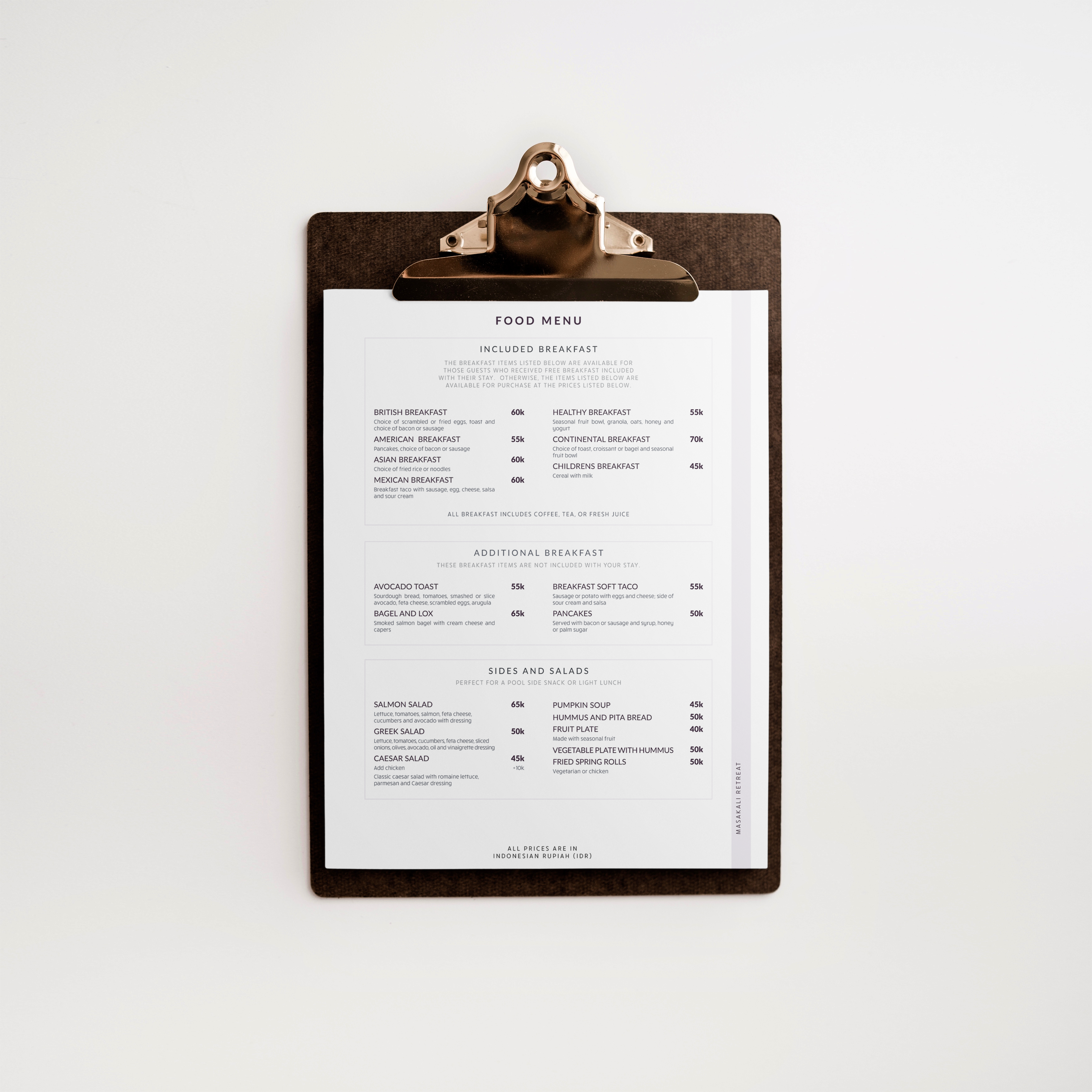 Masakali food menu