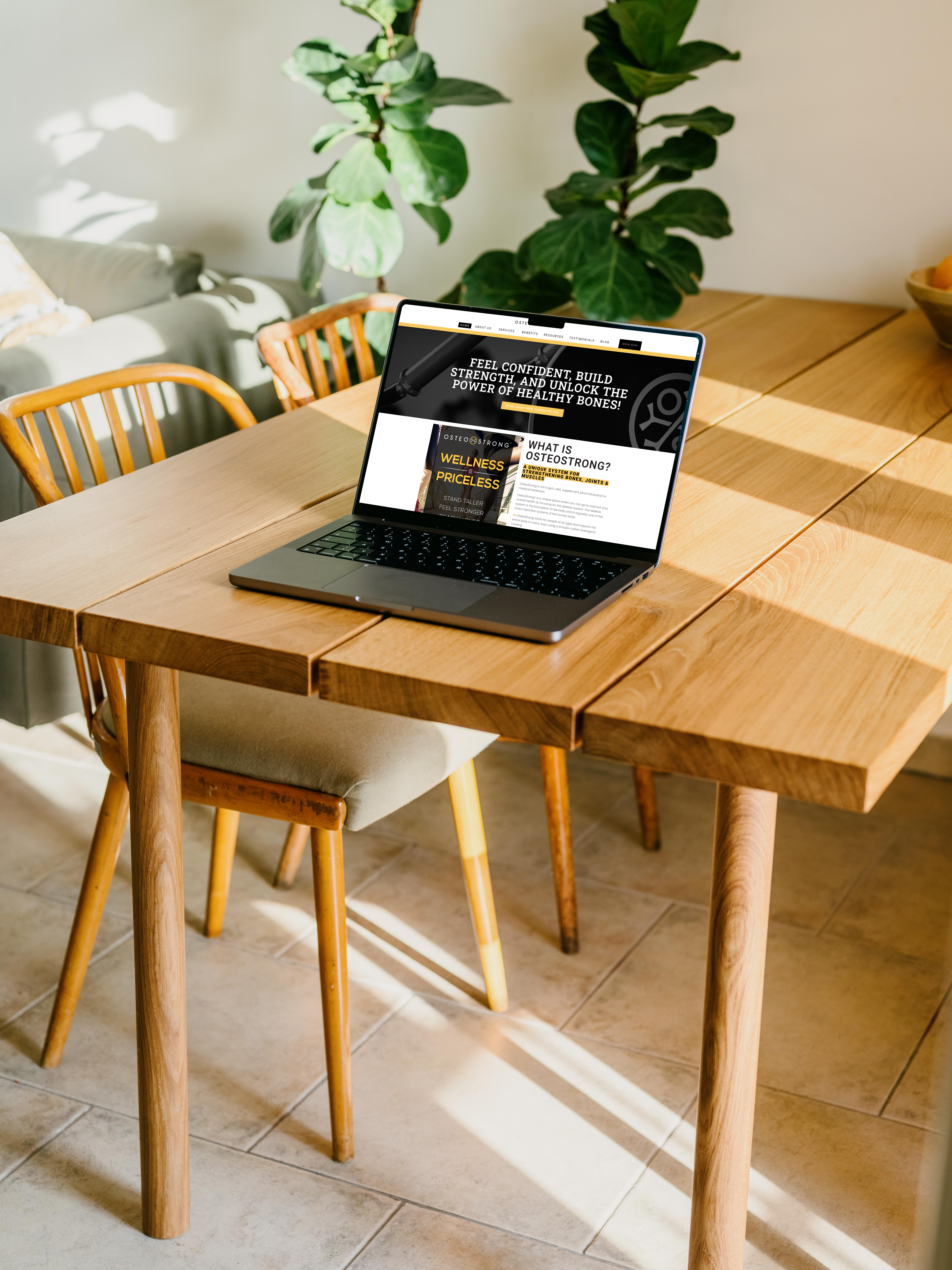 OsteoStrong Red Rock website shown on a laptop